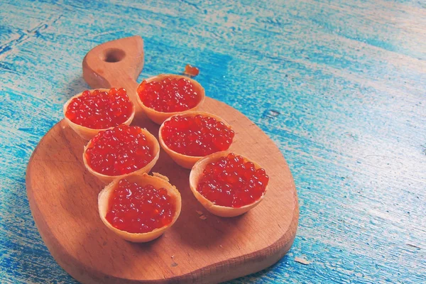 Caviar rojo. Snack. — Foto de Stock
