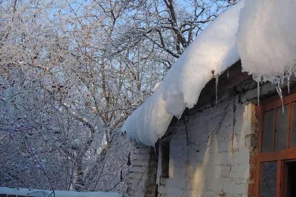 Schneereicher Winter. Schnee. Frost — Stockfoto