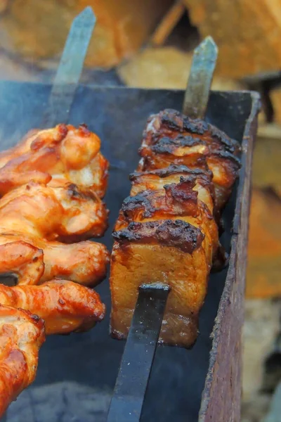 Churrasco de porco grelhado — Fotografia de Stock