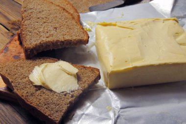 bread with butter. a sandwich