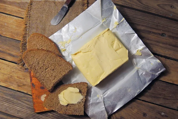 Brot mit Butter. ein Sandwich — Stockfoto