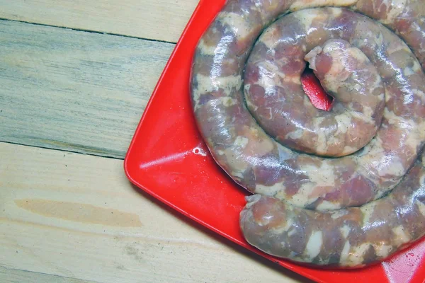 Hausgemachte Rohwurst — Stockfoto