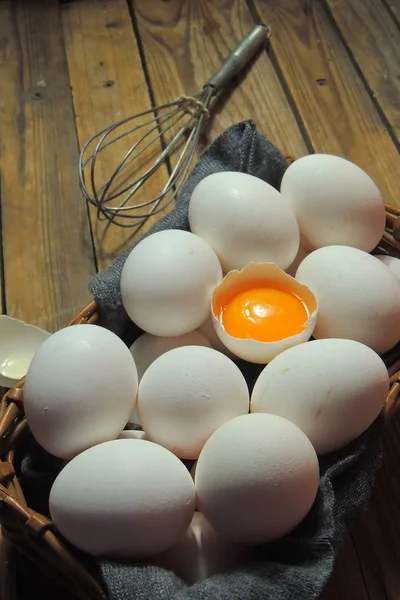 Homemade chicken eggs — Stock Photo, Image