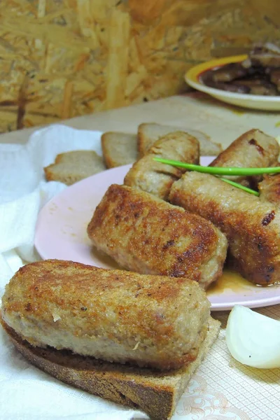Chicken Kiev Cutlets Parsley Leaves Ukrainian Tradition Food — Stock Photo, Image