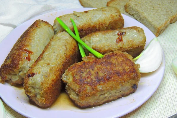 Costolette Pollo Kiev Con Foglie Prezzemolo Cibo Tradizione Ucraina — Foto Stock