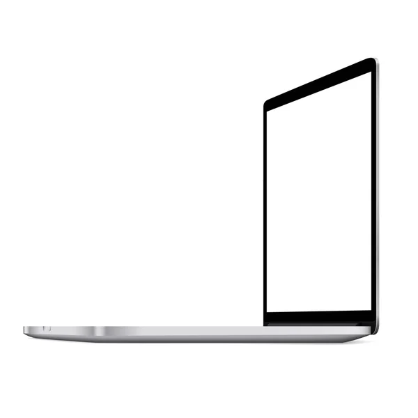Mock up personal laptop computer perspektivische Ansicht auf weißem Hintergrund Vektordesign — Stockvektor