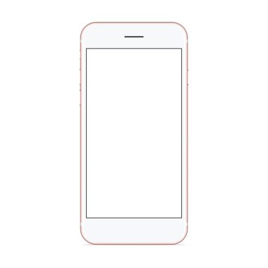 Beyaz arka plan üzerinde vektör mockup telefon Önden Görünüm