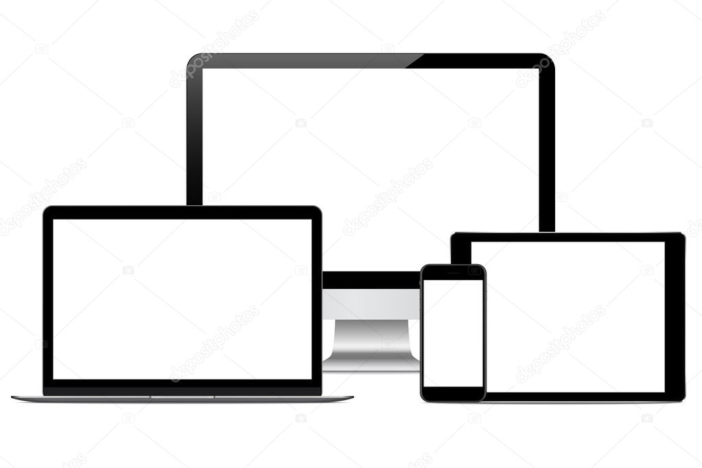 modern technology device vector drawing on white background