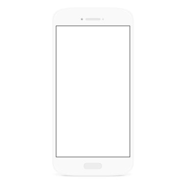 düz telefon beyaz beyaz perde, yeni akıllı telefon tasarım çizim vektör