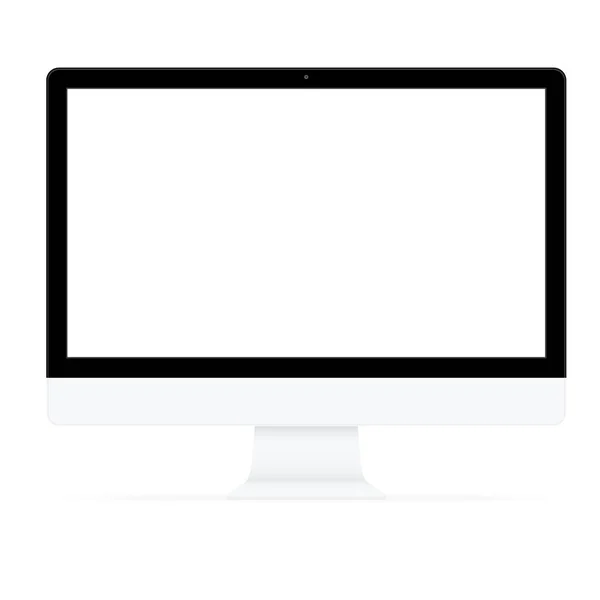 Desenho vetorial de design plano de computador no fundo branco —  Vetores de Stock
