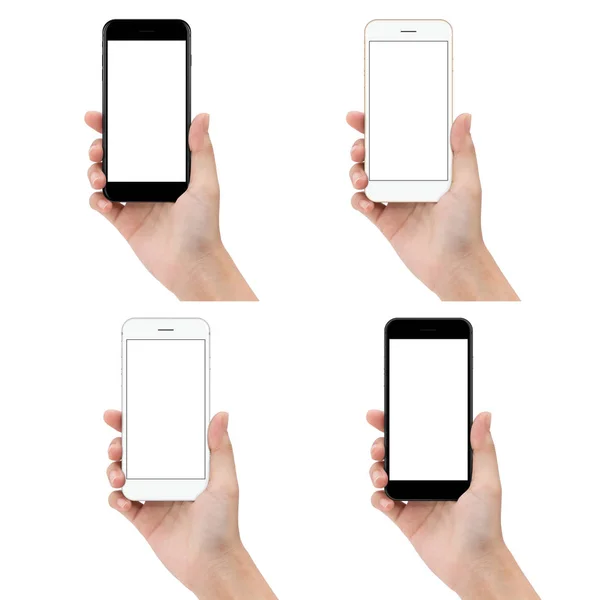 Telefono da vicino isolato su sfondo bianco, mock-up — Foto Stock