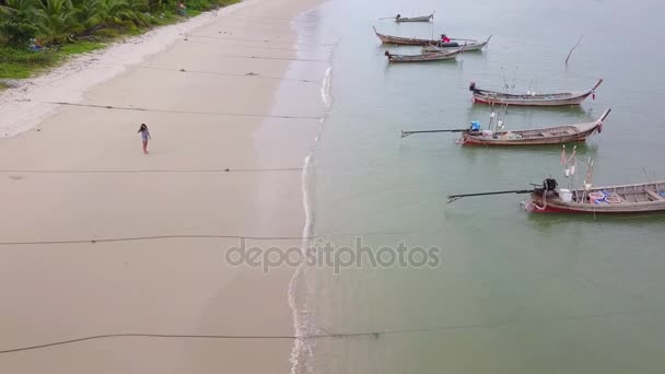 4 k kamera mozgás a fehér strand yao yai island — Stock videók