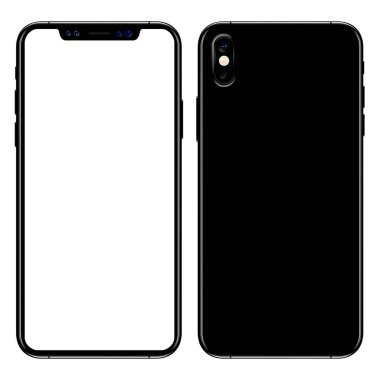  yeni telefon açık ve siyah vektör çizim beyaz arka plan üzerinde izole eps10 biçimi