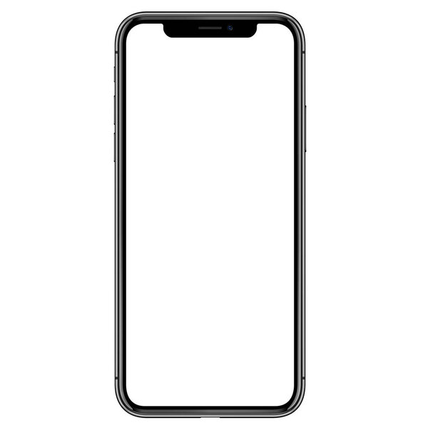 high detail phone front side vector drawing eps10 format isolated on white background