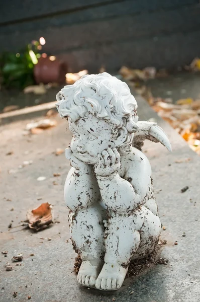 White angel in cemetery Stock Picture