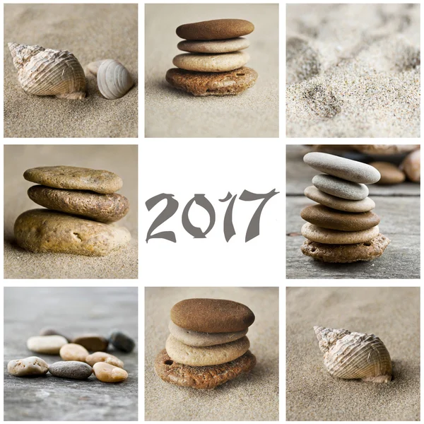 Meditation collage card 2017 — Stock Photo, Image