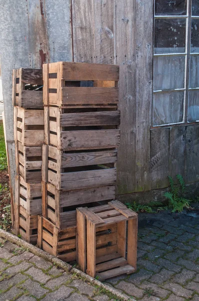 Pila de caja de madera vintage — Foto de Stock