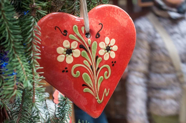 Tradiční alsaské srdce pro vánoční dekorace — Stock fotografie