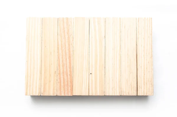 Ladrillo de madera sobre fondo blanco — Foto de Stock