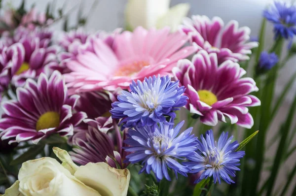 Красочный букет цветов у флориста — стоковое фото