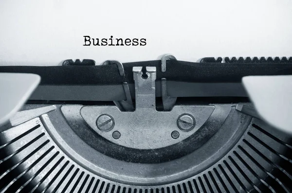 Closeup Vintage Typewriter Words Business — Stockfoto