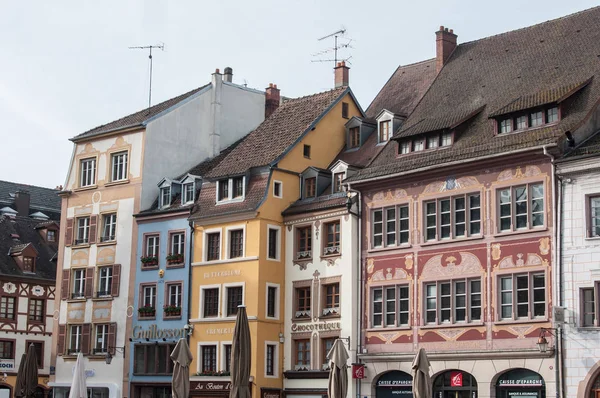 Traditional architecture in Mulhouse on main place — Stock Photo, Image