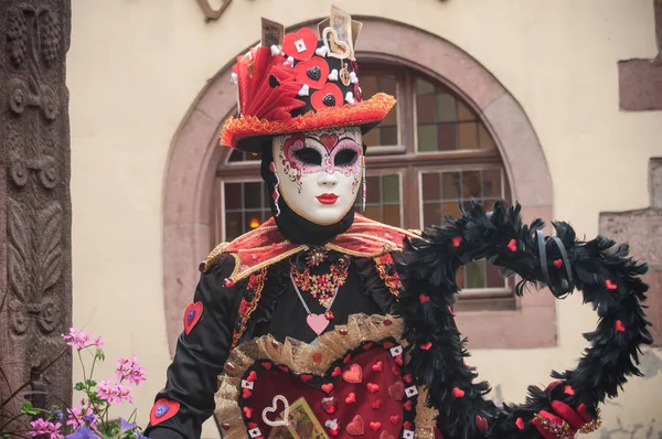 Portrait de femme costumée à la parade vénitienne de Riquewihr en Alsace — Photo