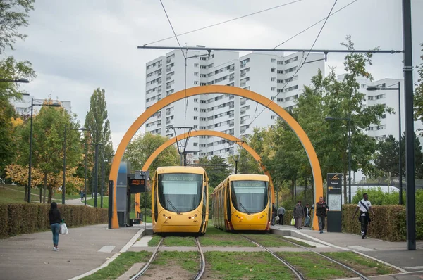 Przystanku tramwajowego w Zup kwartał, do końca linii numer dwa — Zdjęcie stockowe