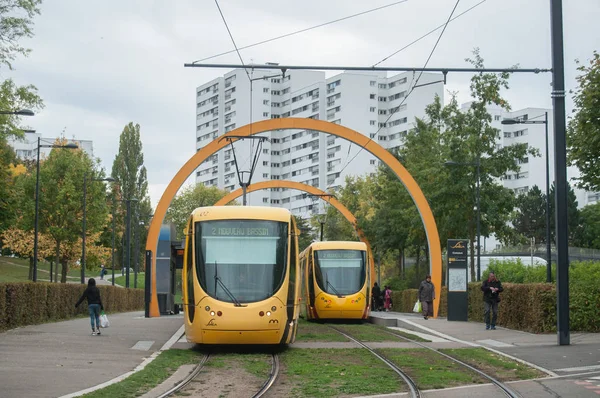 Przystanku tramwajowego w Zup kwartał, do końca linii numer dwa — Zdjęcie stockowe