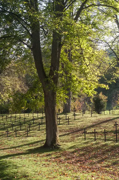 Ausrichtung der Soldatengräber auf dem Friedhof — Stockfoto