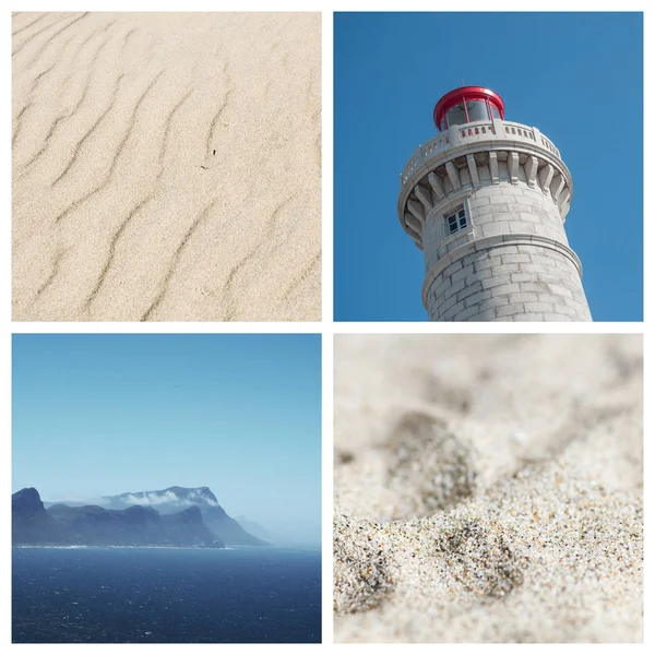 Verschiedene Sandstrukturen und Meereslandschaft — Stockfoto
