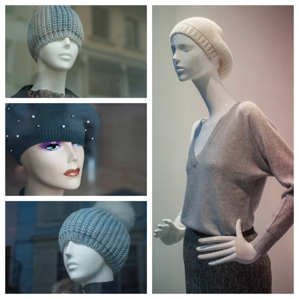 Moda invernale per collage donna — Foto Stock