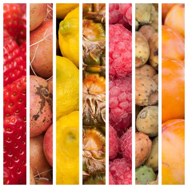 Fresh fruits at the market background — Stock Photo, Image