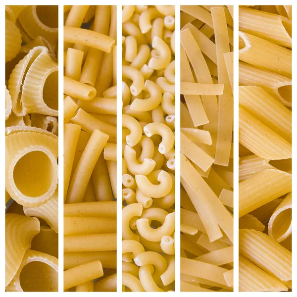 Varios collage de pasta cruda —  Fotos de Stock