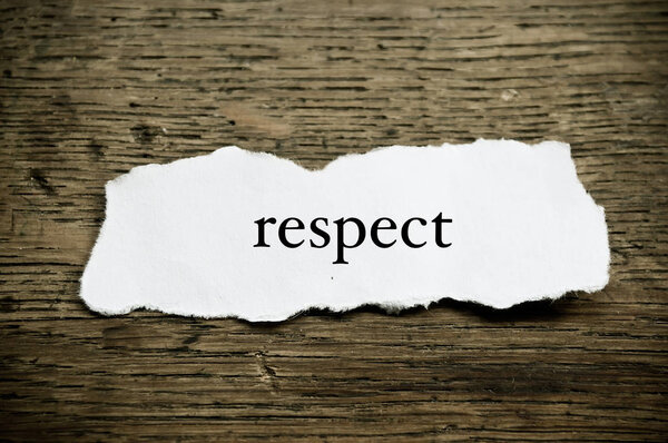 Concept  word on paper  - Respect