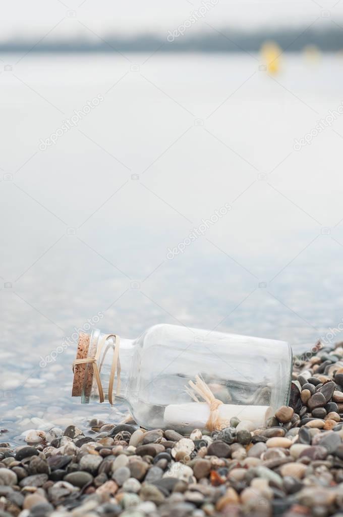 message in a bottle into the sea
