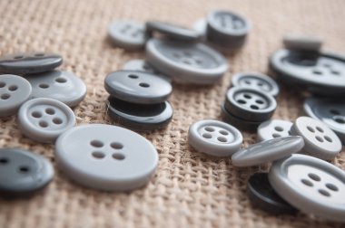  Kendir doku arka plan gri dikiş düğmeleri 