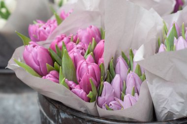 Pembe Lale buketi çiçekçi