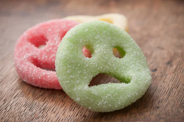 Acidulous candies in shaped smiley — Stock Photo, Image