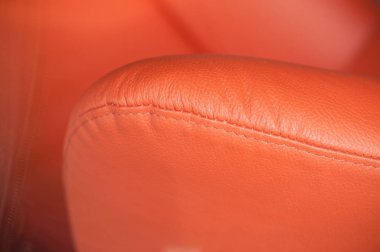 Turuncu deri koltuk kol dayama
