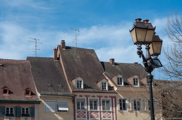 Panorama der typischen architektur in mulhouse — Stockfoto