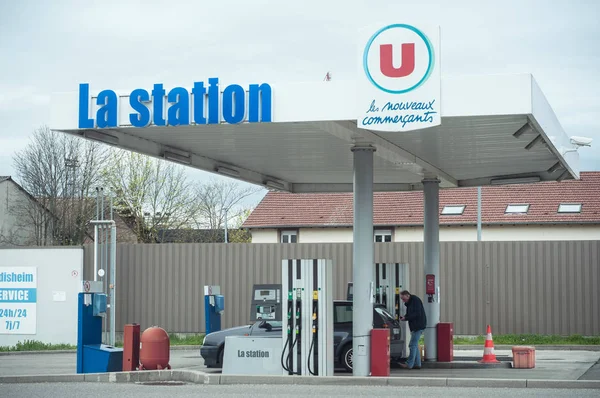 Super U gas station — Stock Photo, Image