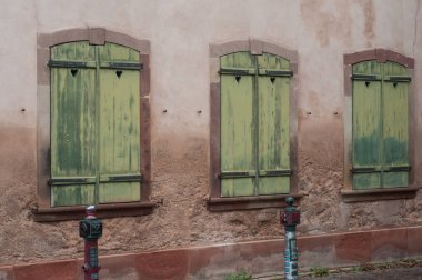  Mulhouse 'da geleneksel mimari - Fransa 