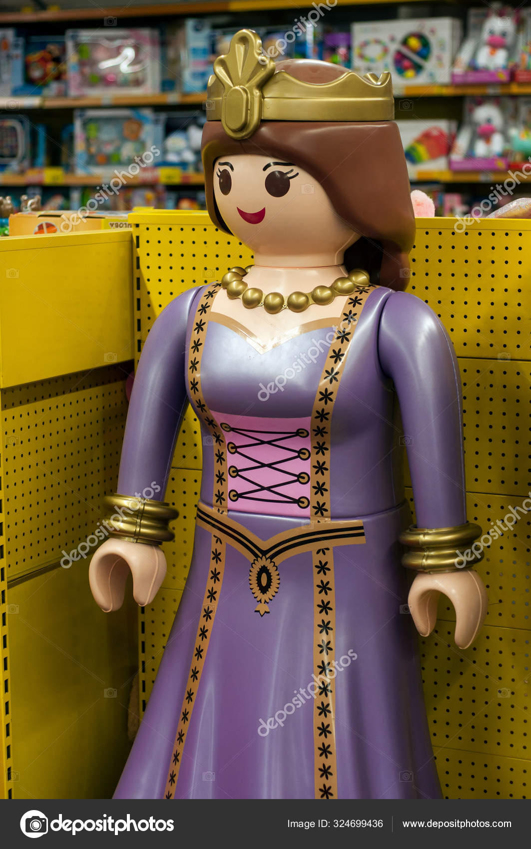 Giant playmobil figurine in a toys store Stock Editorial Photo