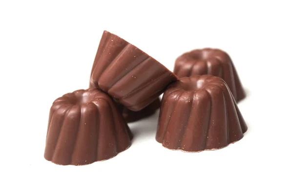 Grupo de Chocolates em forma de kouglofs no fundo branco — Fotografia de Stock