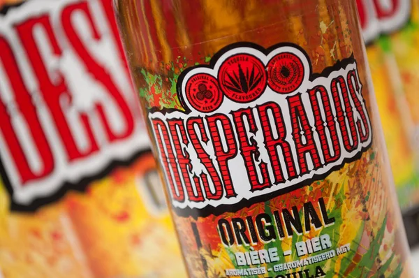 Desperados bier on white background, desperados is the famous brand of mexican bier with tequila — Stock Photo, Image