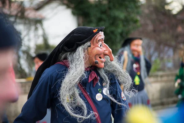 Neuenburg Alemania Febrero 2020 Retrato Personas Con Máscara Carnaval Bruja —  Fotos de Stock