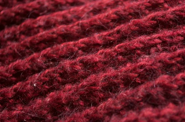 Detailní Záběr Texturu Červeného Vlněného Pulovru — Stock fotografie