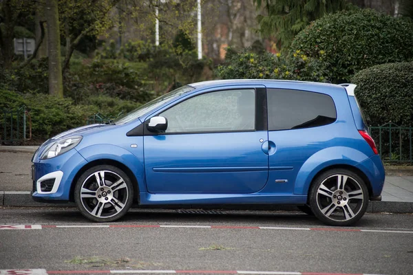 Mulhouse Γαλλία Μαρτίου 2020 Προβολή Προφίλ Του Blue Renault Twingo — Φωτογραφία Αρχείου