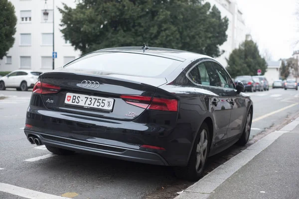 Mulhouse France Березня 2020 Огляд Чорного Audi Tdi Quattro Припаркований — стокове фото